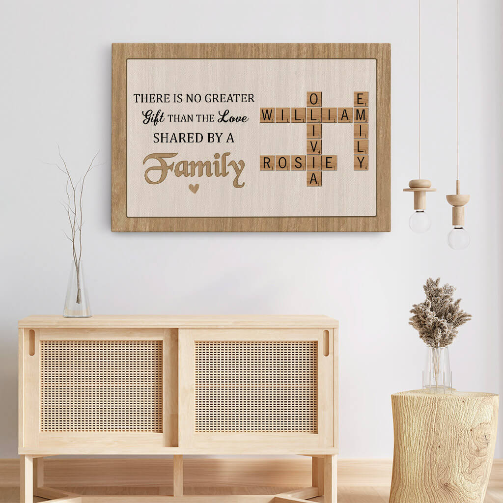 3335CUK3 personalised there is no greater gift than the love shared by a family canvas personalised gift for family