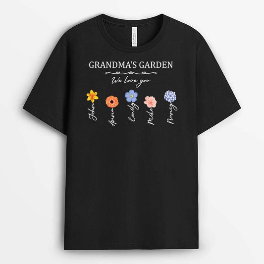 3340AUK1 grandmas garden t shirt personalised gifts for grandma