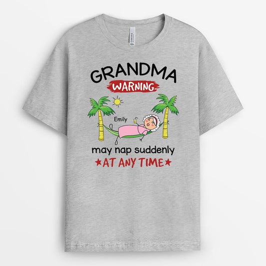 3346AUK2 personalised grandad dad warning may nap suddenly at any time t shirt funny gifts for grandad dad