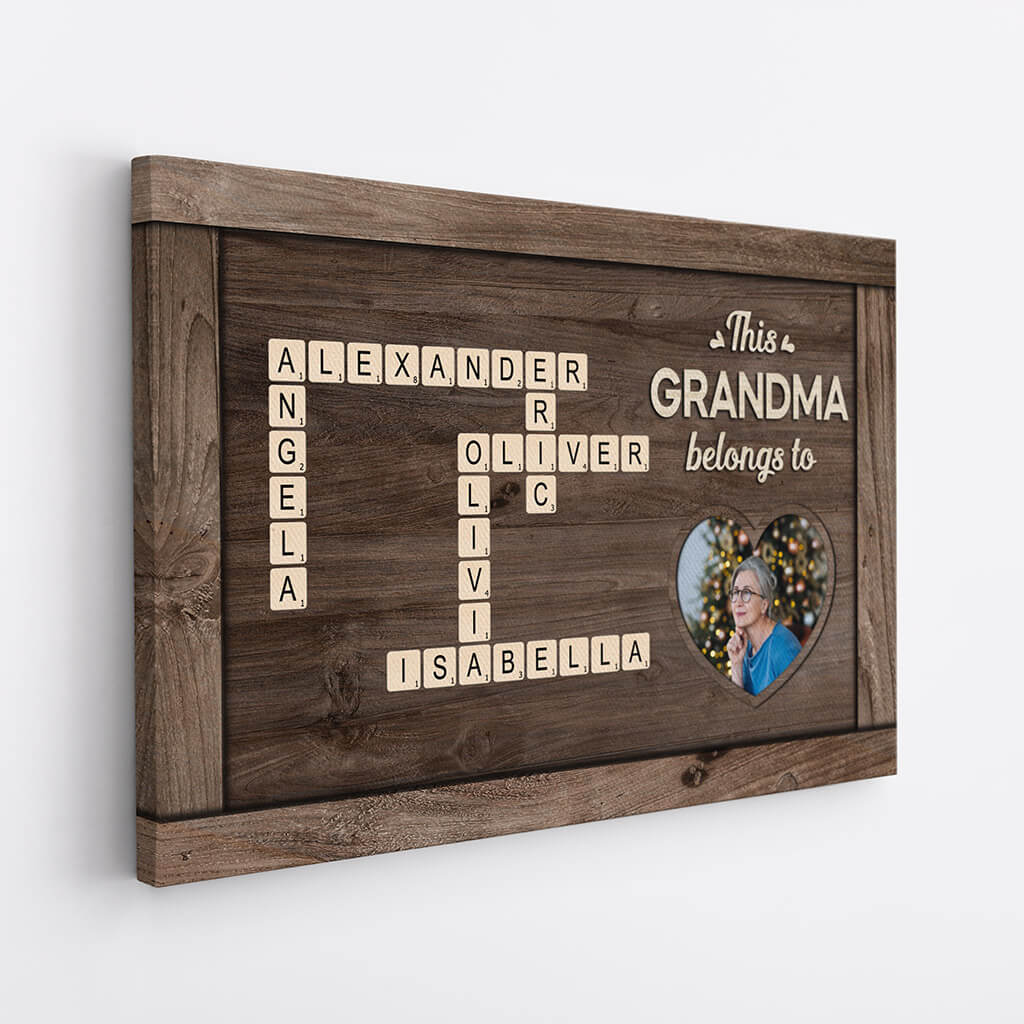 3348CUK2 personalised this grandad belongs to crossword grandkids name canvas personalised gifts for grandad