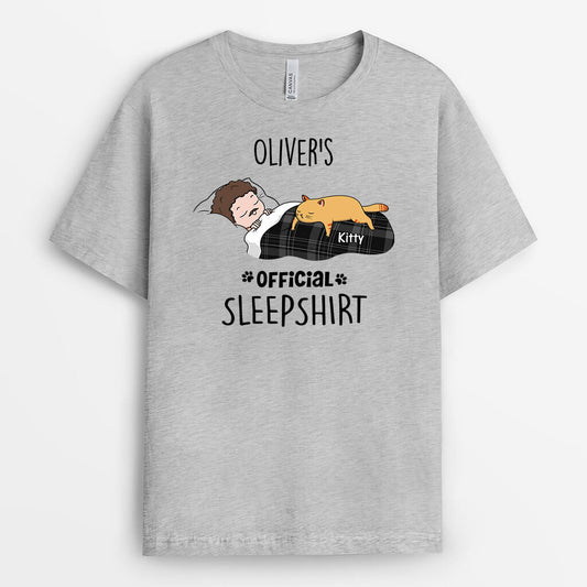 3349AUK2 personalised official sleepshirt with cats personalised gift for cat lovers funny gift for her