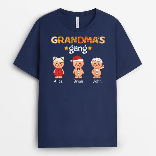 3355AUK1 xmas grandmas gang t shirt personalised gifts for grandma
