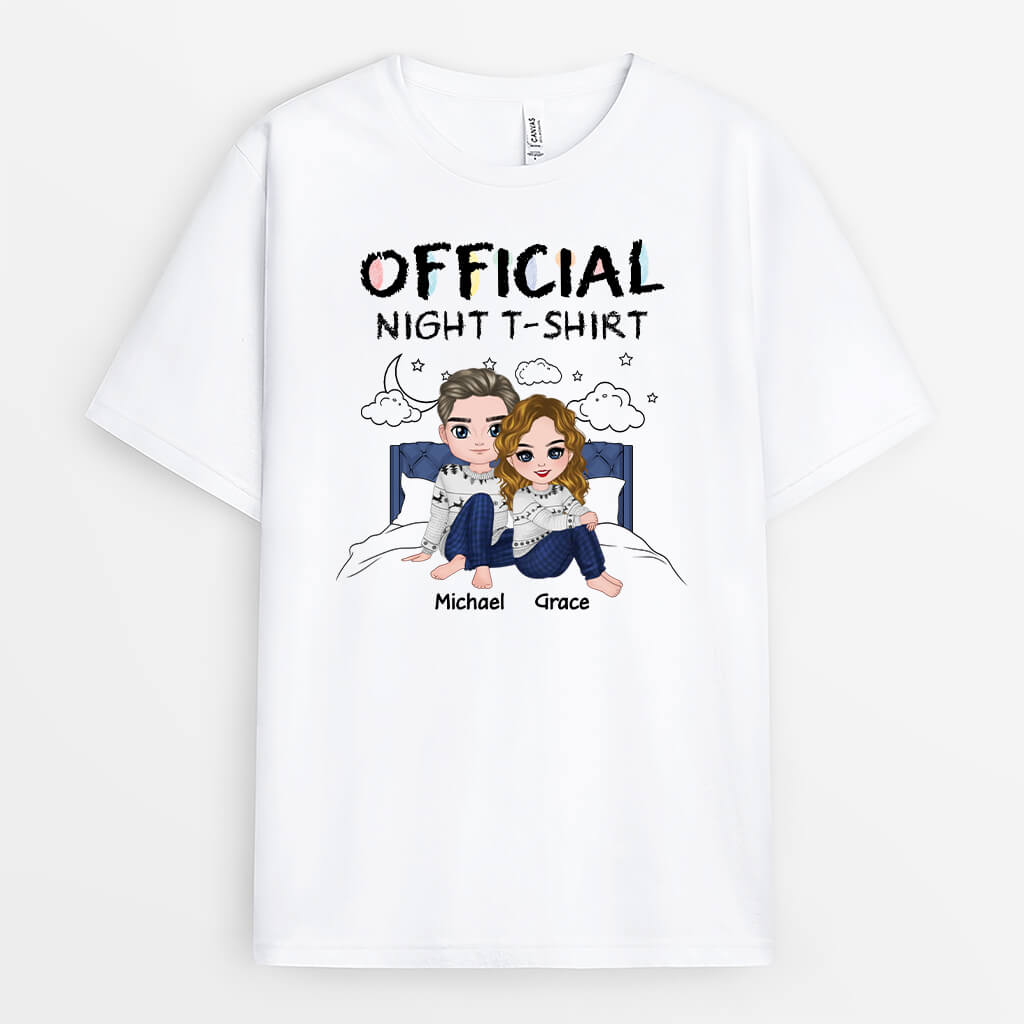 3358AUK2 official night t shirt personalised gifts for couples