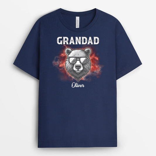 3360AUK1 cool lion grandad t shirt personalised gifts for grandad