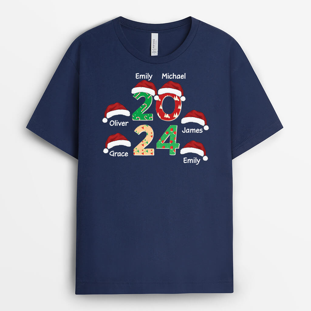 3361AUK2 xmas 2024 t shirt personalised gifts for family