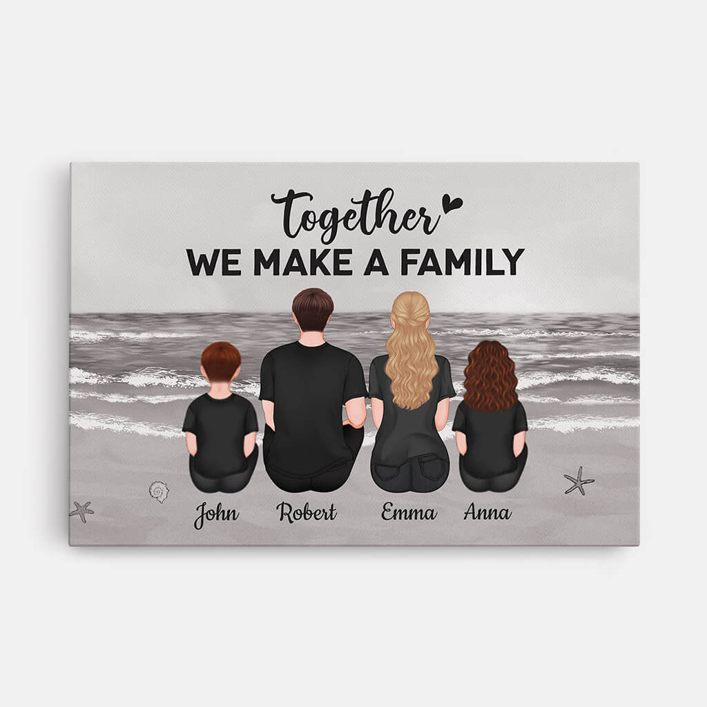 3364CUK1 together we make a family canvas personalised gifts for family