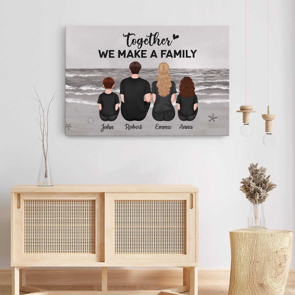 3364CUK3 together we make a family canvas personalised gifts for family