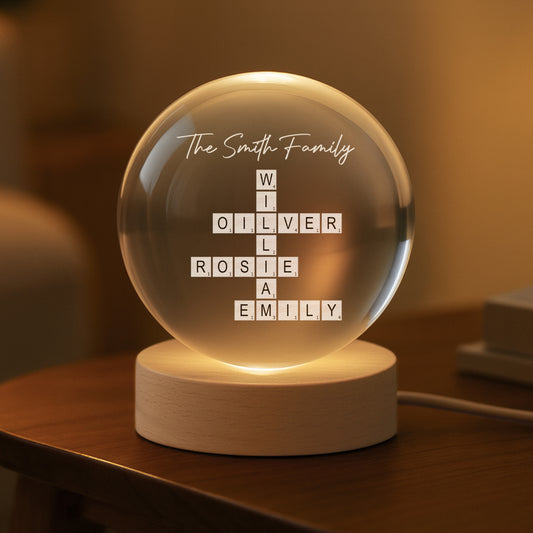 3370LUS2 crossword crystal ball lamp personalized gifts for family 3370LTP5I