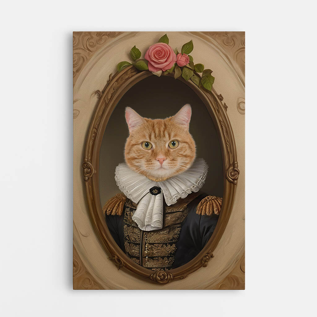 3373CUK1 royal cat portrait canvas personalised gift for cat lovers