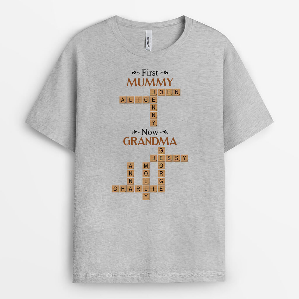 3377AUK2 first daddy now grandad crossword t shirt personalised gifts for your grandad
