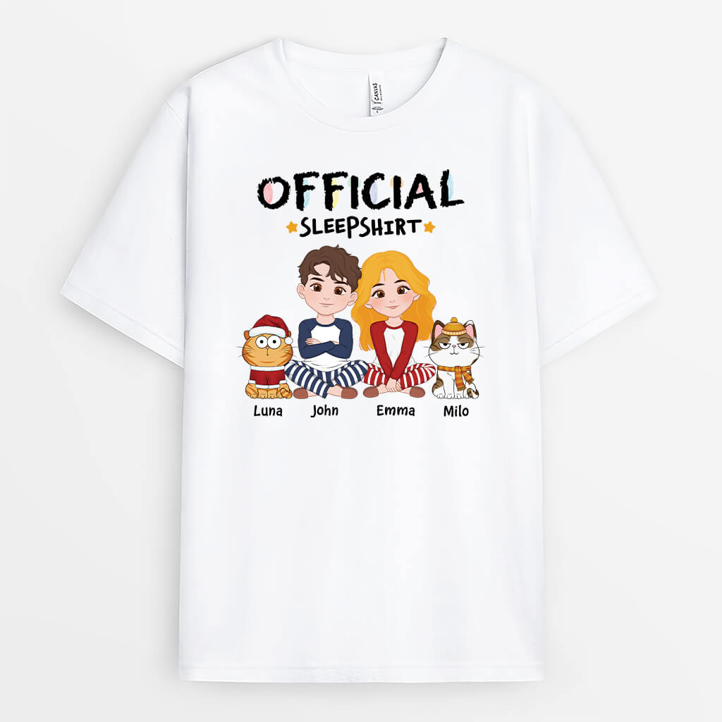 3379AUK1 official sleepshirt and cats t shirt for couples personalised gift ideas for couples