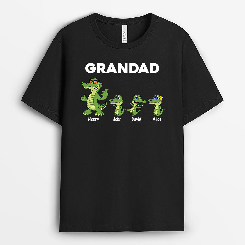 3381AUK1 crocodile grandad t shirt custom gift for grandad