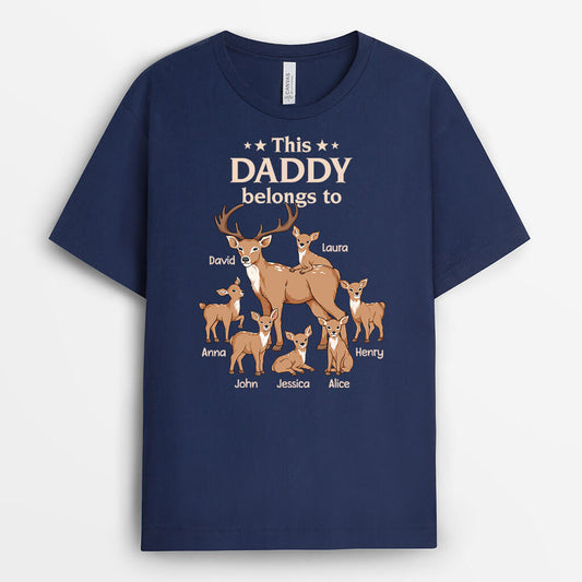 3383AUK2 this deer grandad belongs to personalised t shirt for grandad
