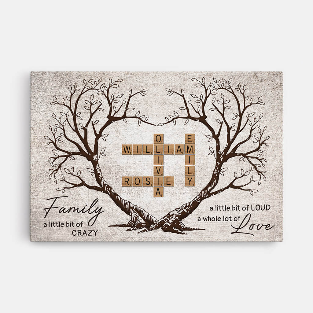 3387CUK1 family a little bit of crazy canvas personalised gifts for family