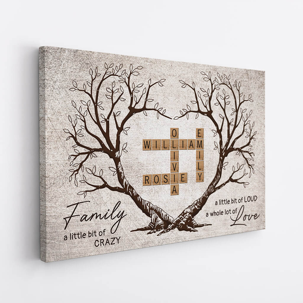 3387CUK2 family a little bit of crazy canvas personalised gifts for family