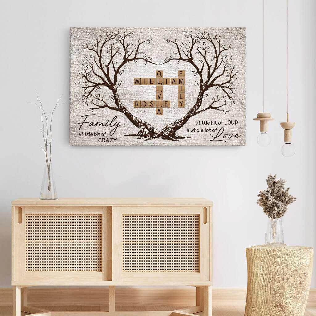 3387CUK3 family a little bit of crazy canvas personalised gifts for family