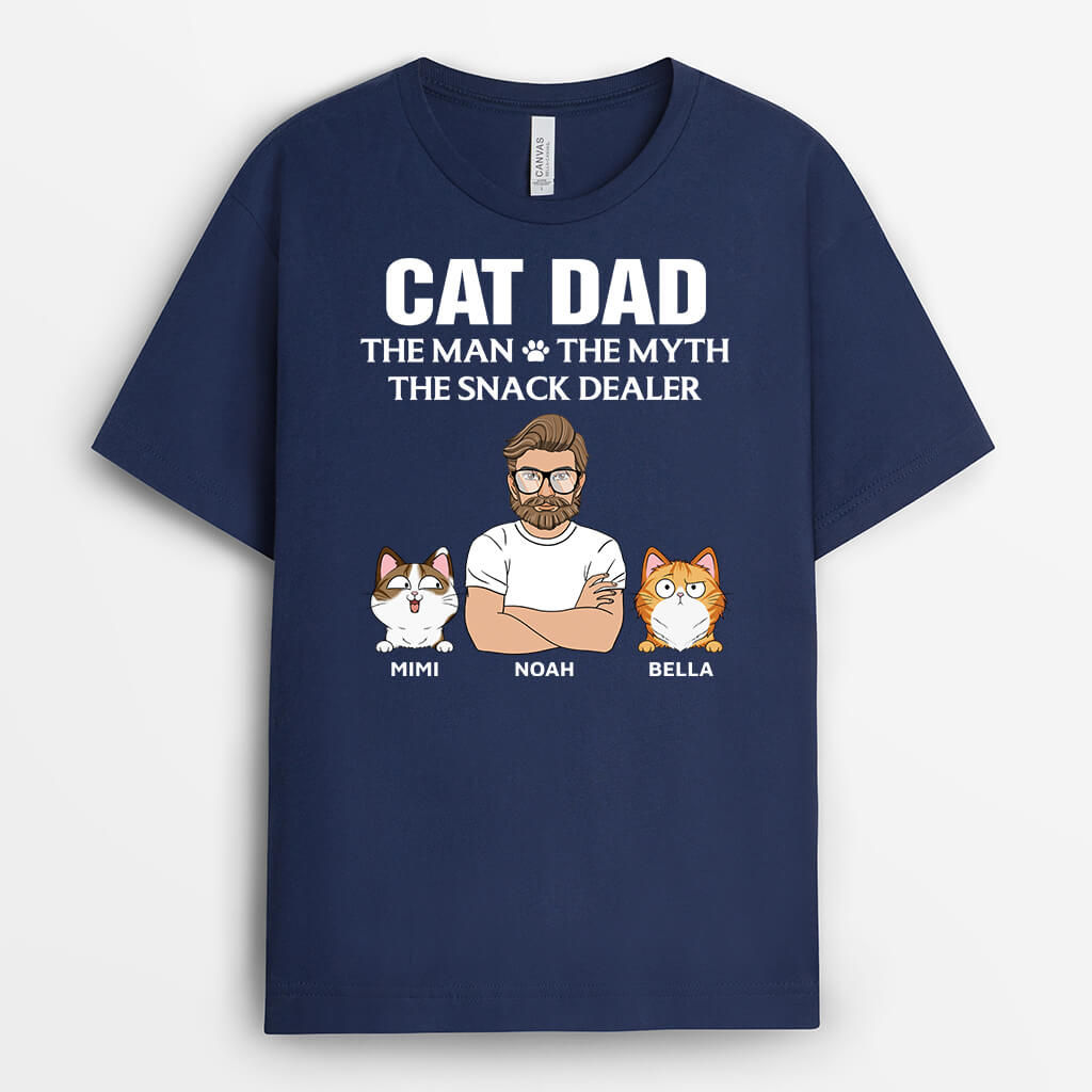 3388AUK2 cat dad the man the myth t shirt personalised gifts for cat dad