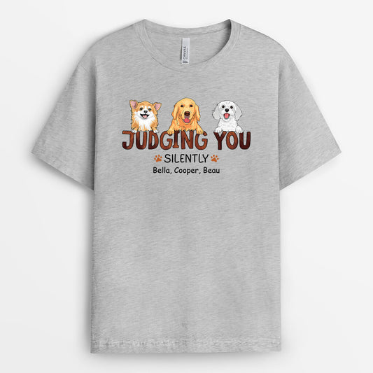 3390AUK2 judging you silently t shirt personalised gifts for dog lover