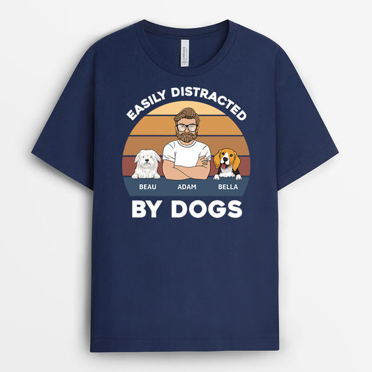 3391AUK1 easily distracted by dogs t shirt personalised gifts for dog lovers