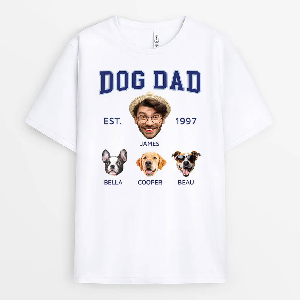 3393AUK1 dog dad est 1997 t shirt personalised gifts for dog dad