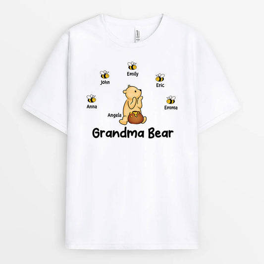 3394AUK1 grandma bear t shirt personalised gifts for grandma