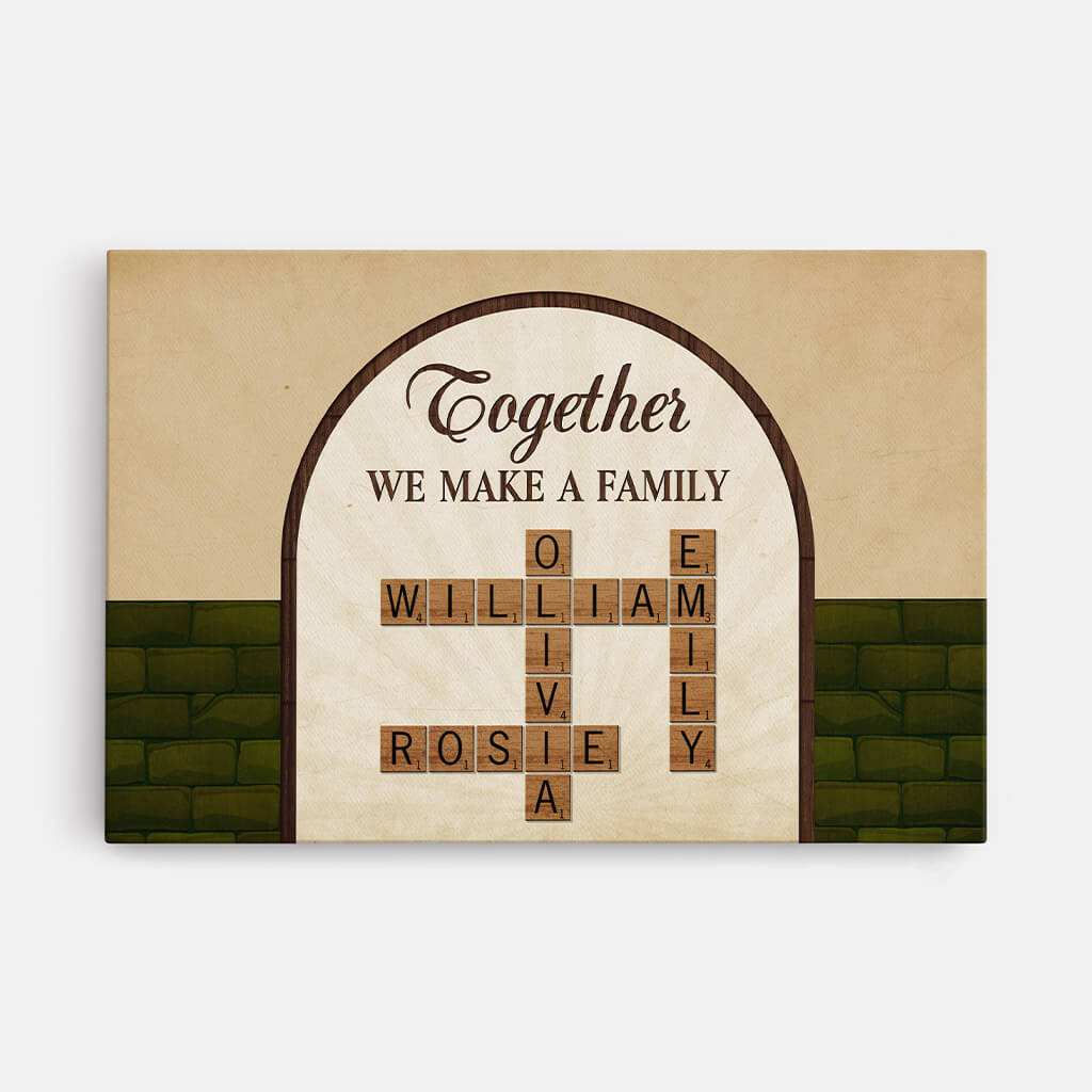 3400CUK1 together we make a family crossword canvas personalised gifts for family