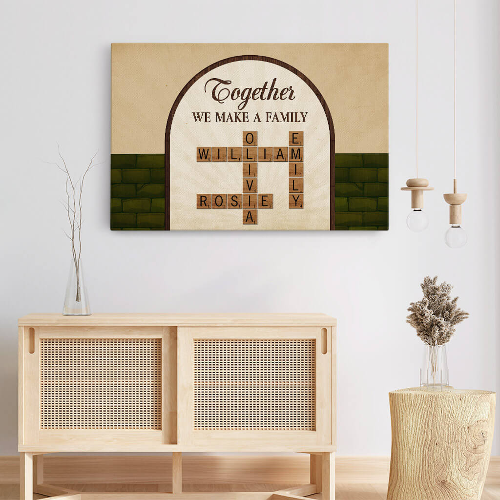 3400CUK3 together we make a family crossword canvas personalised gifts for family