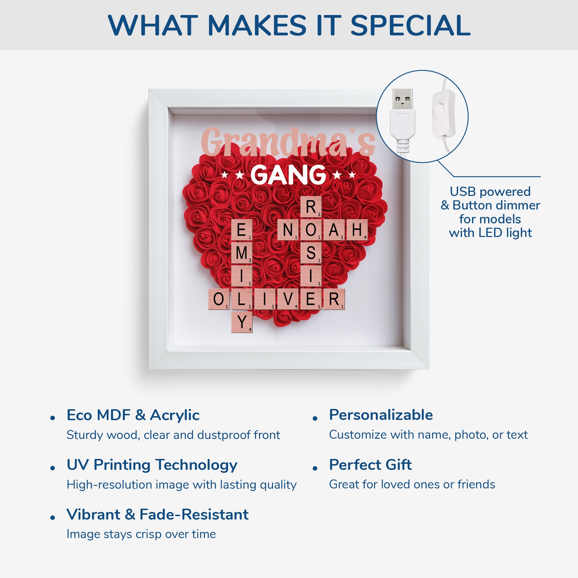 3402OUS4 personalized flower shadow box crossword gifts for mom 3402O8Q5A