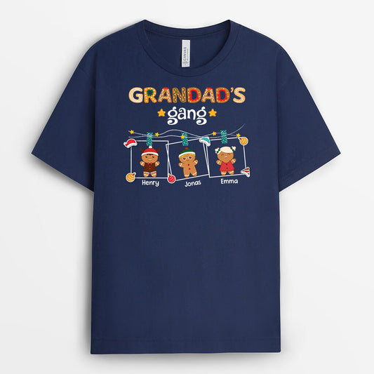 3415AUK2 xmas ginger bread grandmas gang t shirt personalised gifts for grandma