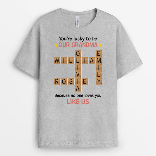 3422AUK2 you are lucky to be my grandpa t shirt personalised gifts for grandpa