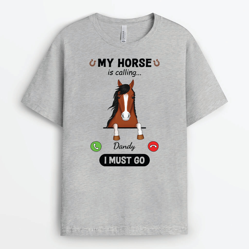 3427AUK2 my horse is calling t shirt personalised gifts for pet lovers