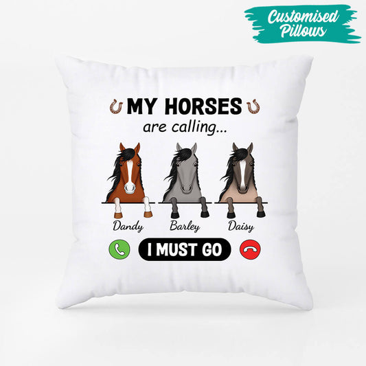 3427PUK2 my horse is calling pillow personalised gifts for pet lovers