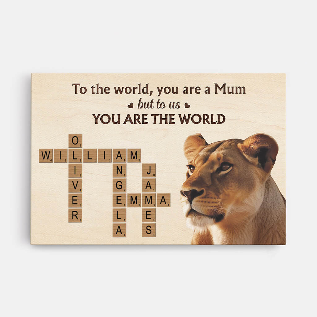 3430CUK1 to the world you are mum canvas personalised gifts for mum