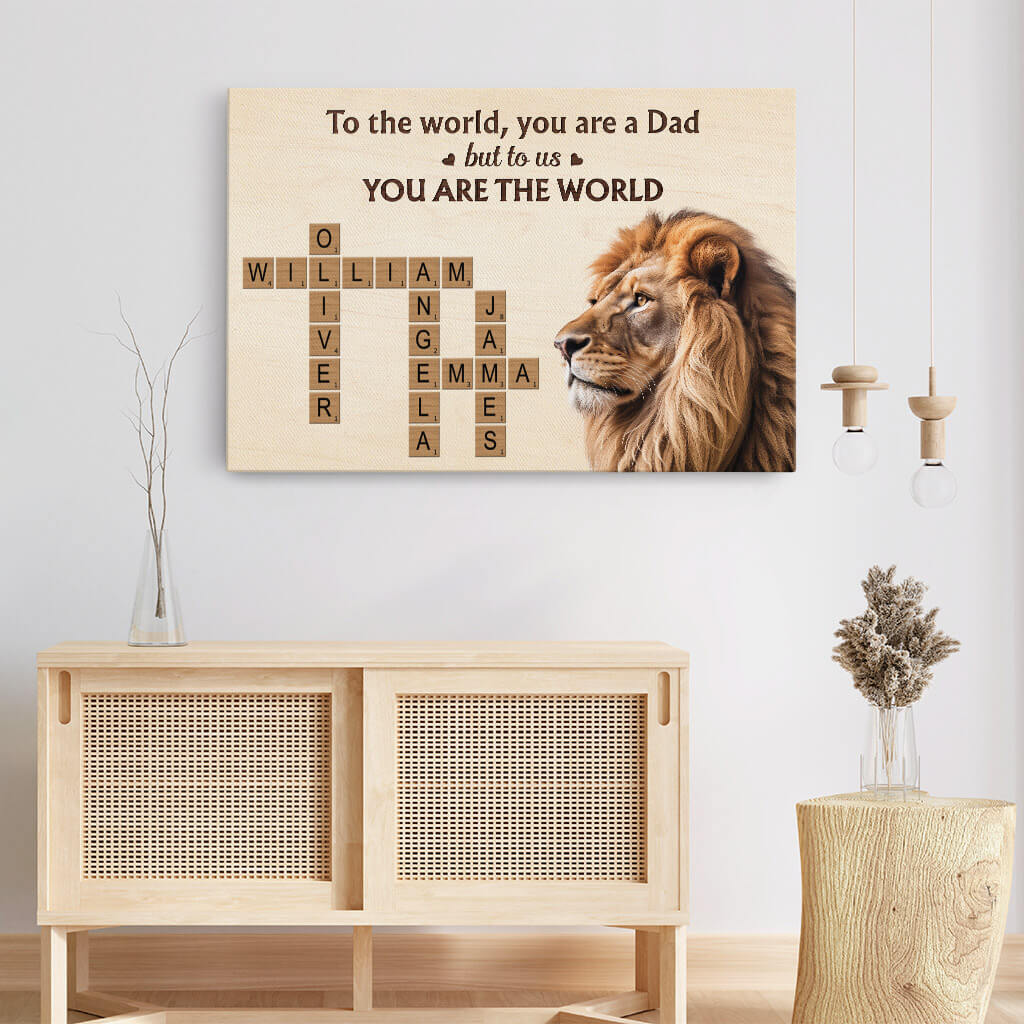 3430CUK3 to the world you are dad canvas personalised gifts for dad