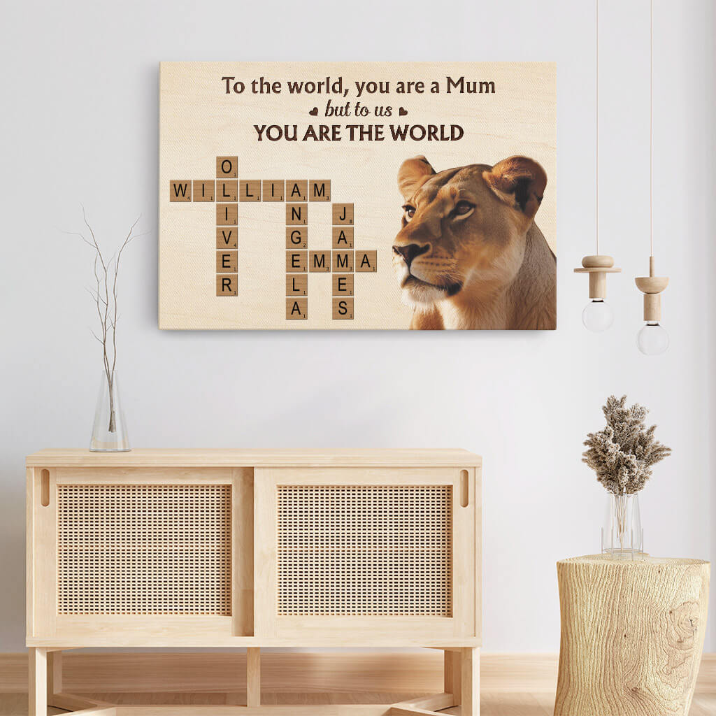 3430CUK3 to the world you are mum canvas personalised gifts for mum