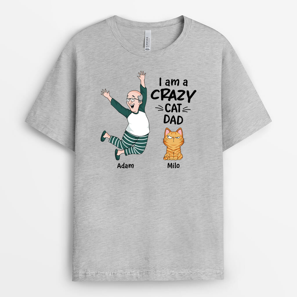 3434AUK2 i am a crazy cat mum t shirt personalised gifts for cat mum