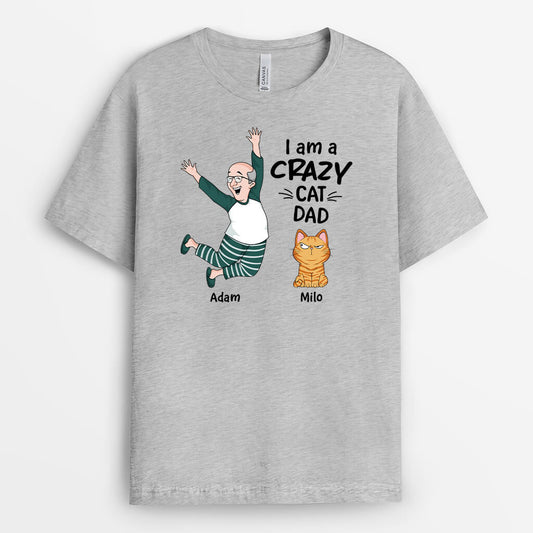 3434AUK2 i am a crazy cat mum t shirt personalised gifts for cat mum