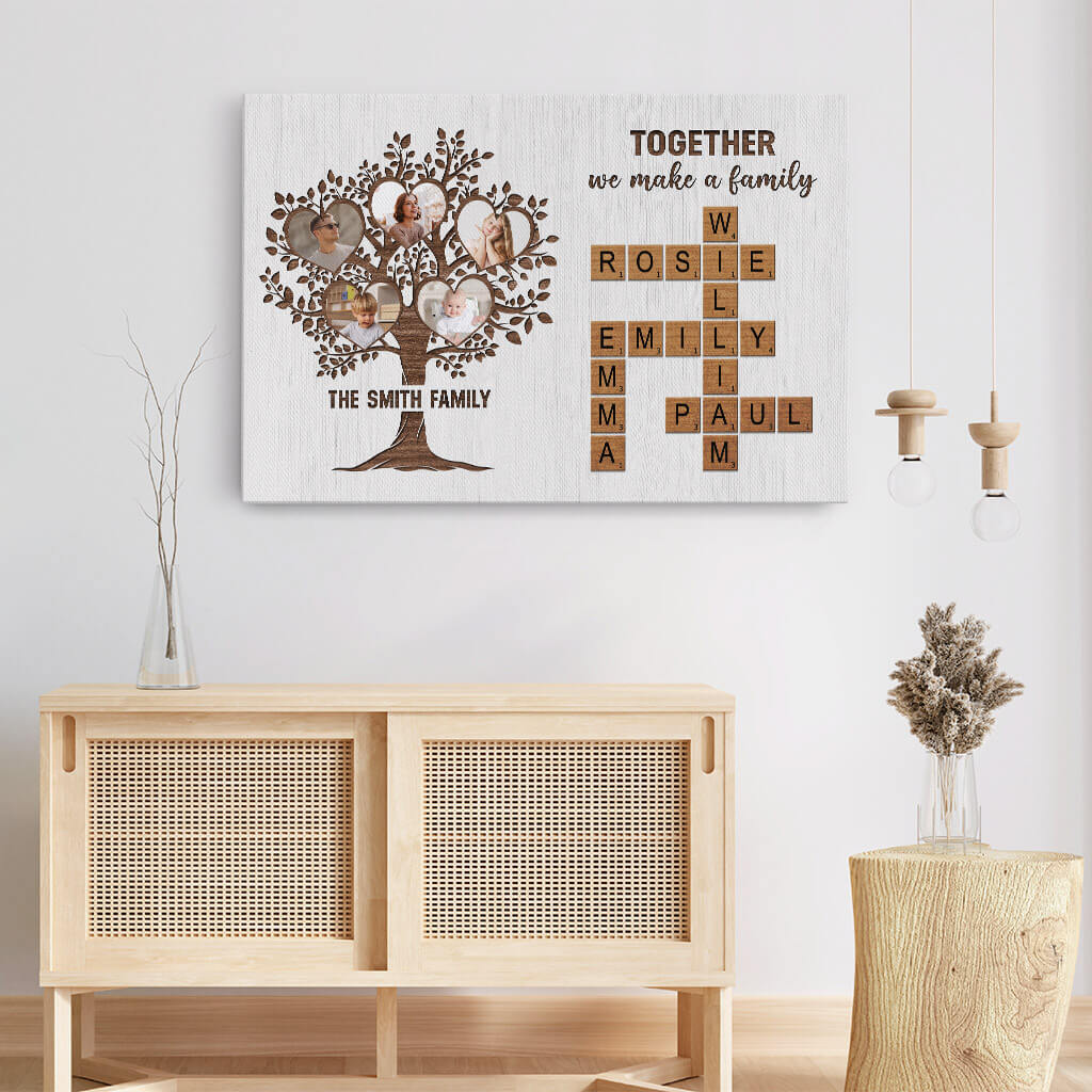 3438CUK3 the love between family crossword canvas personalised gifts for family