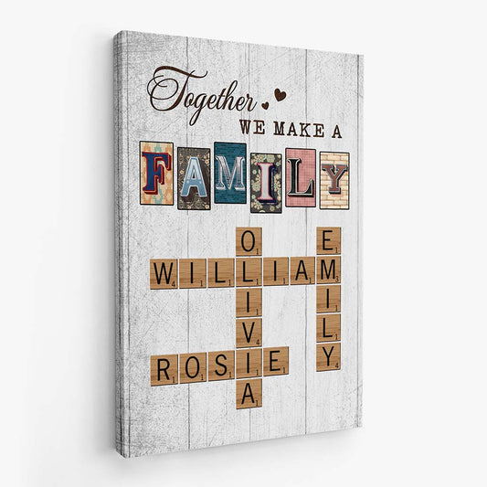 3445CUK2 vintage together we make a family canvas personalised gifts for grandparents