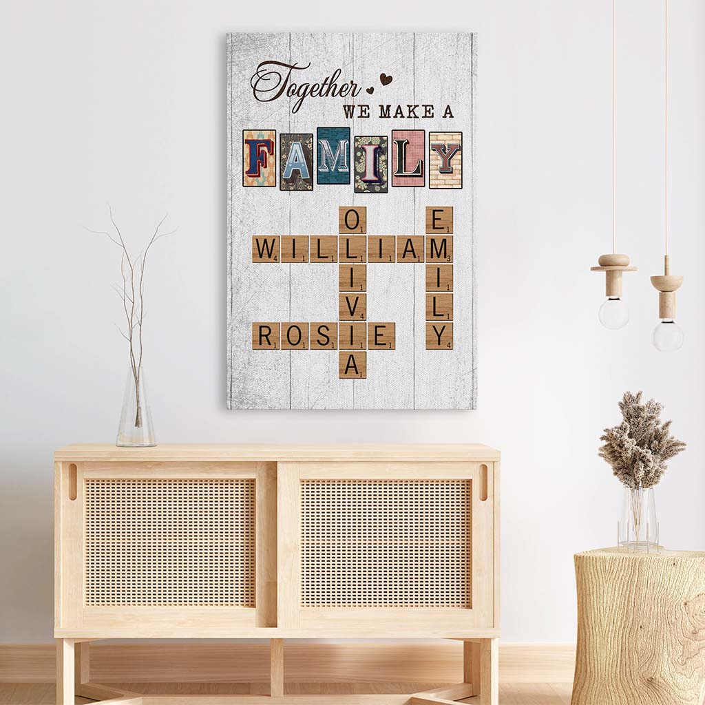 3445CUK3 vintage together we make a family canvas personalised gifts for grandparents