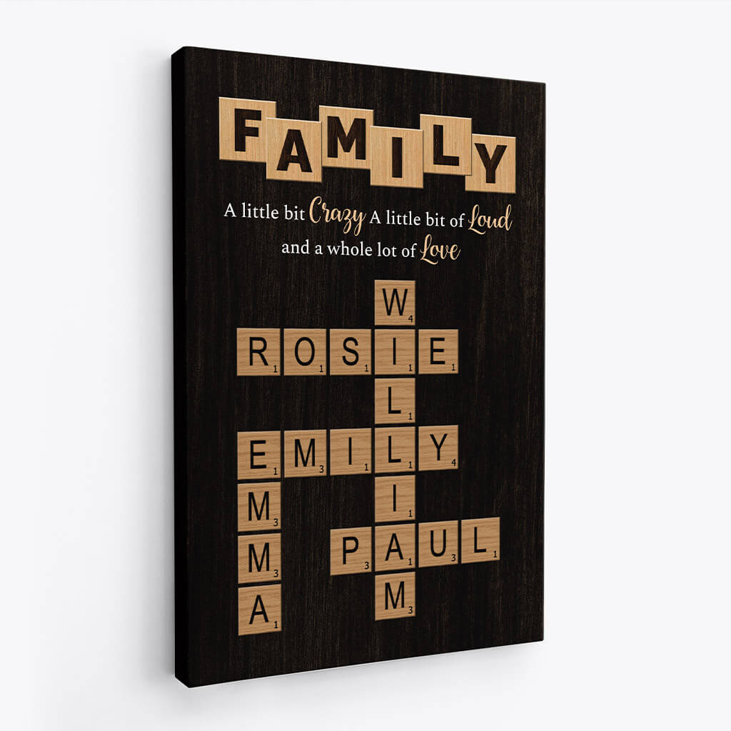 3446CUK2 crossword family canvas personalised gifts for grandparents