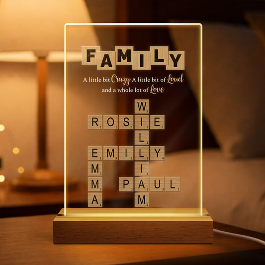 3446LUK1 personalised family a little bit of crazy crossword night light 3446lsv5i_1