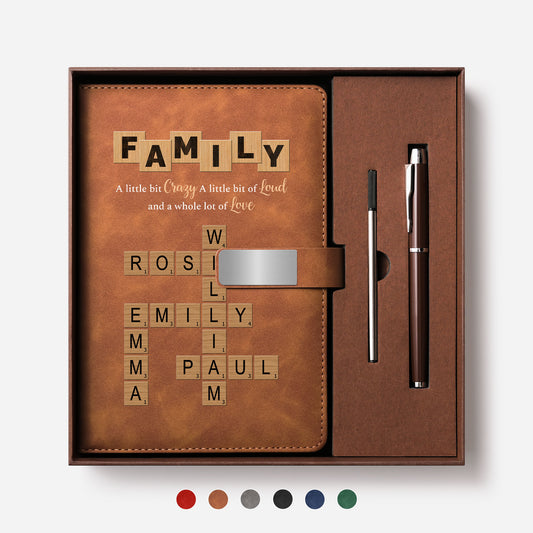 3446MUK1 personalised uv printed leather family crossword notebook and pen set 3446mosv5i_1