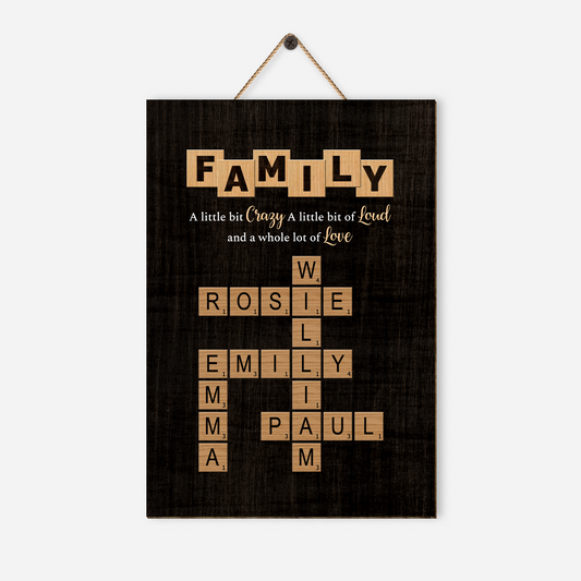 3446QUS1 personalized wooden signs crossword gifts for family 3446QKT5I