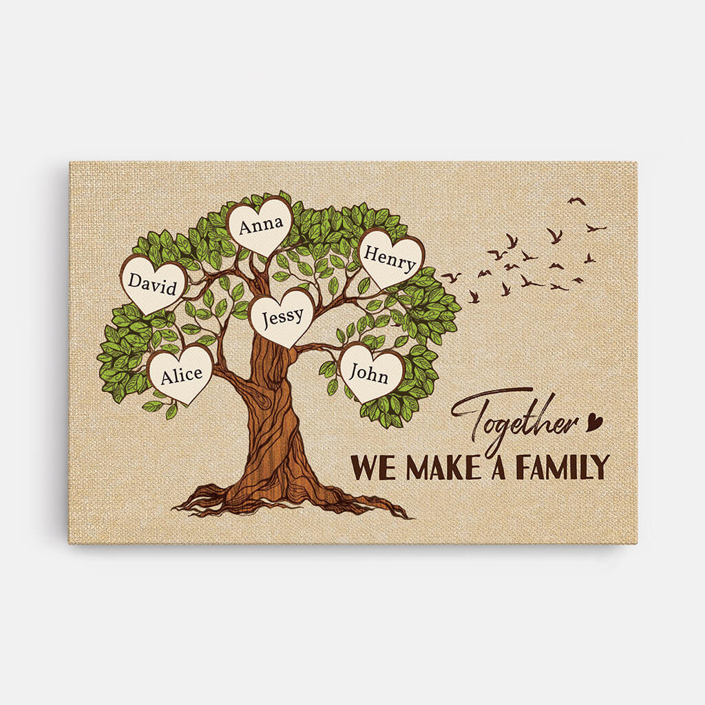 3447CUK1 together we make a family tree canvas personalised gifts for grandparents
