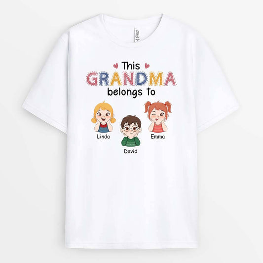 3452AUK1 colorful this grandma belongs to t shirt personalised gifts for grandma