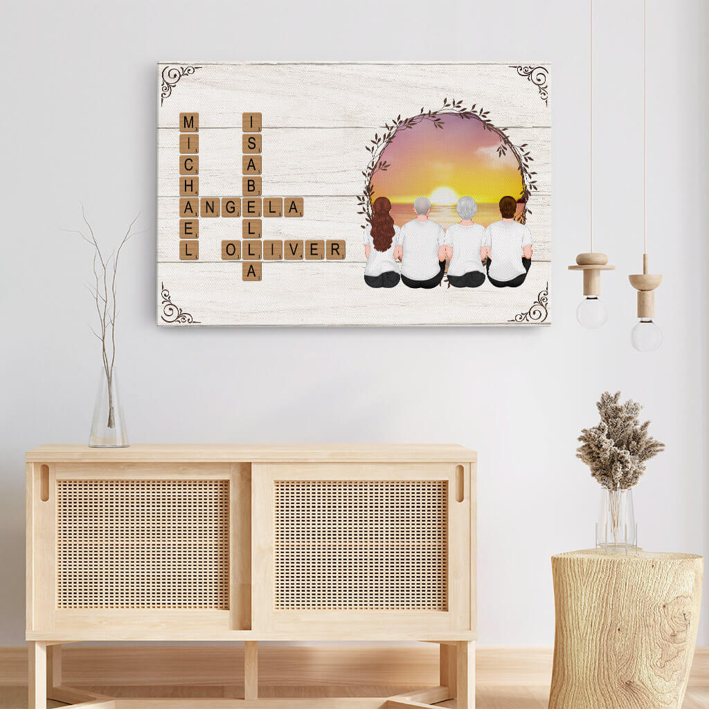 3456CUK3 family crossword canvas personalised gifts for family