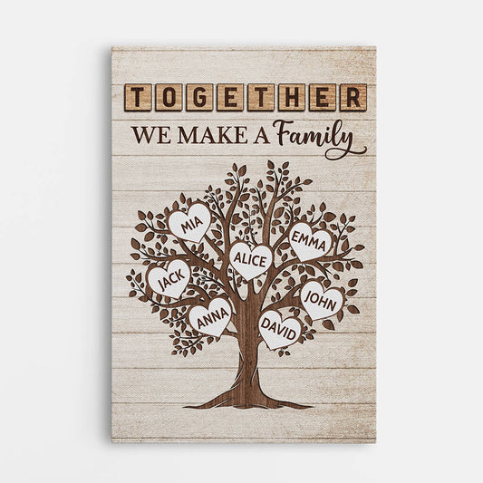 3457CUK1 together we make a family canvas personalised gifts for family