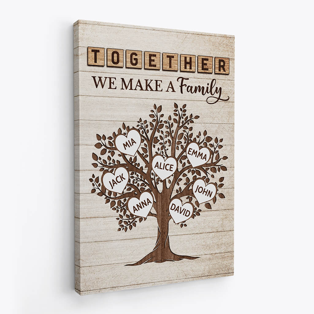 3457CUK2 together we make a family canvas personalised gifts for family