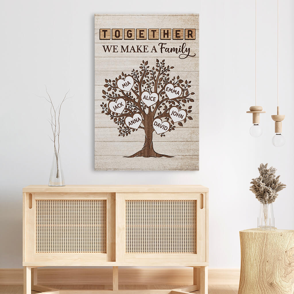 3457CUK3 together we make a family canvas personalised gifts for family